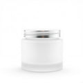 Frosted glass jar of clay face mask