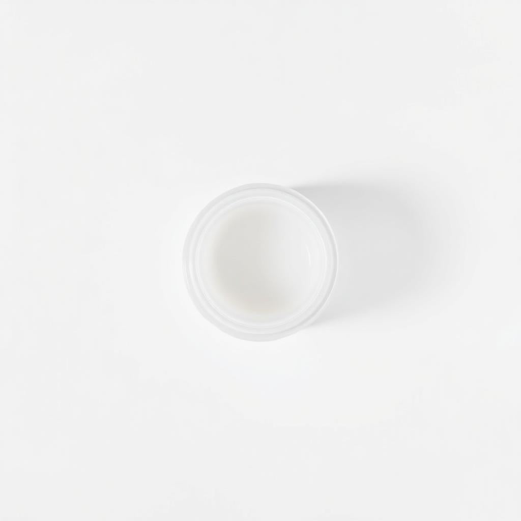 Top down view of closed cosmetic jar