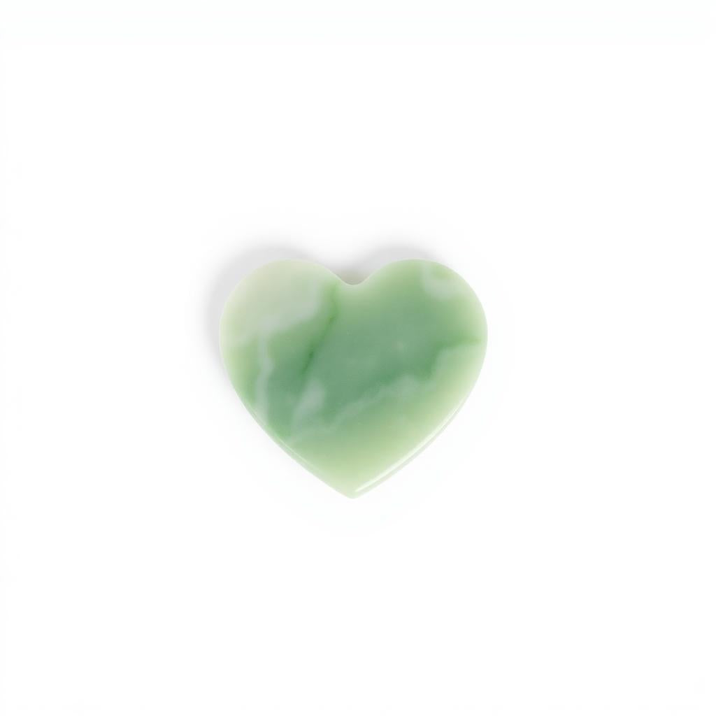 Jade gua sha facial stone on white background
