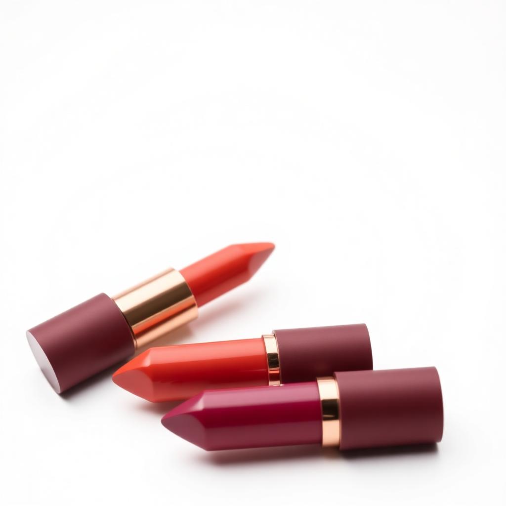 Three matte lipstick shades lying at an angle