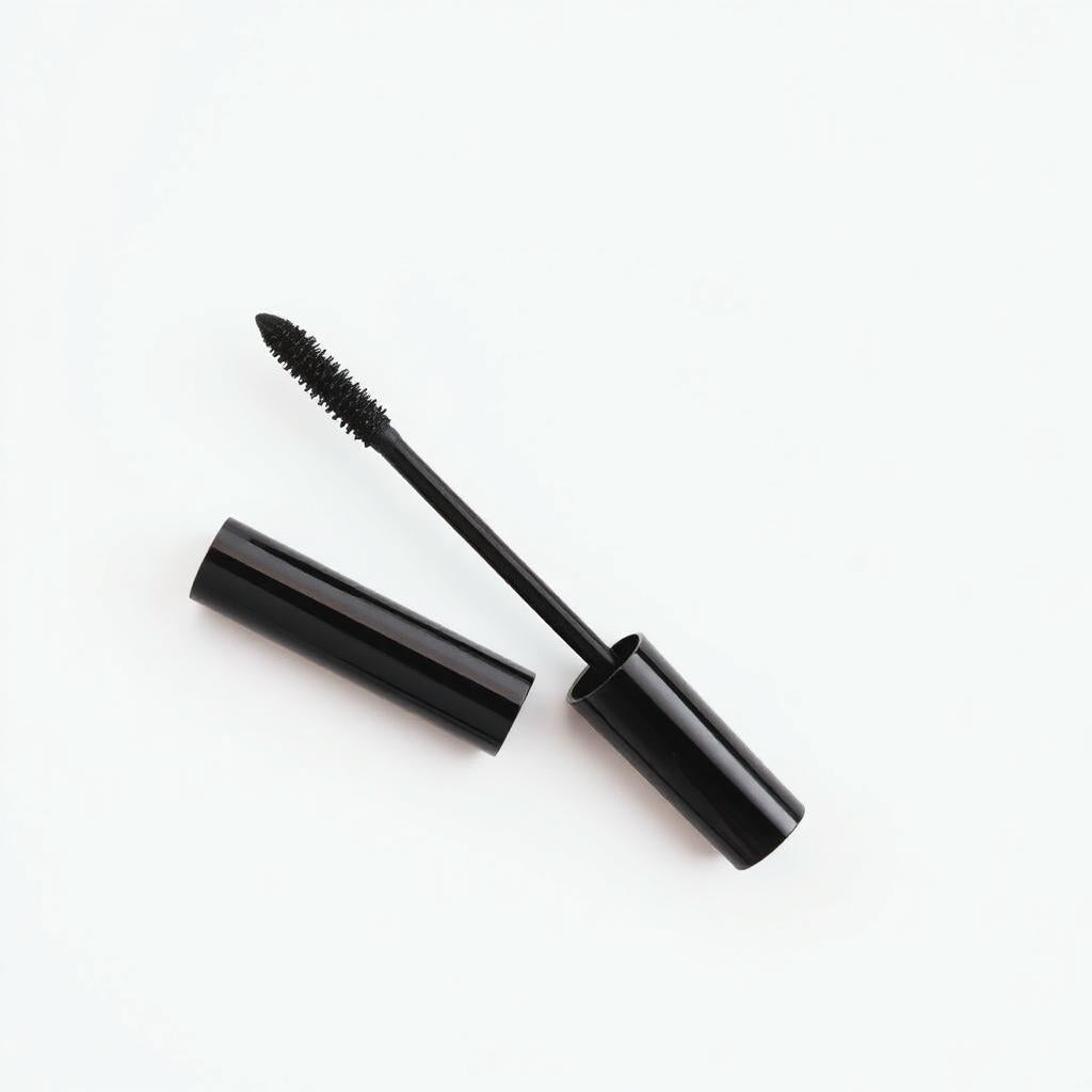 Mascara tube with wand beside it