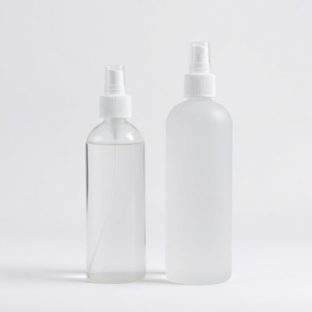 Two sizes of facial mist bottles side by side