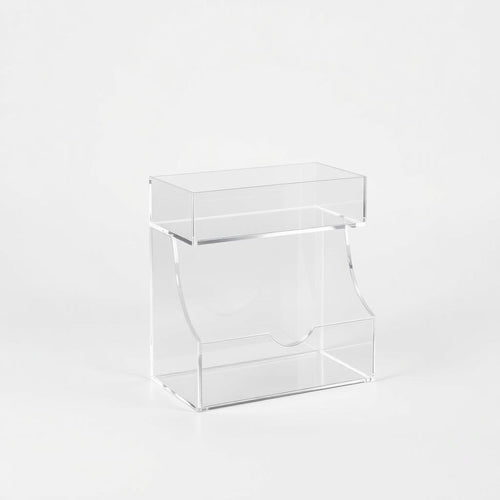 Two-tier clear acrylic cosmetics organizer