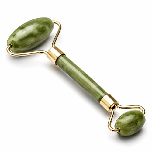 Jade facial roller at an angle