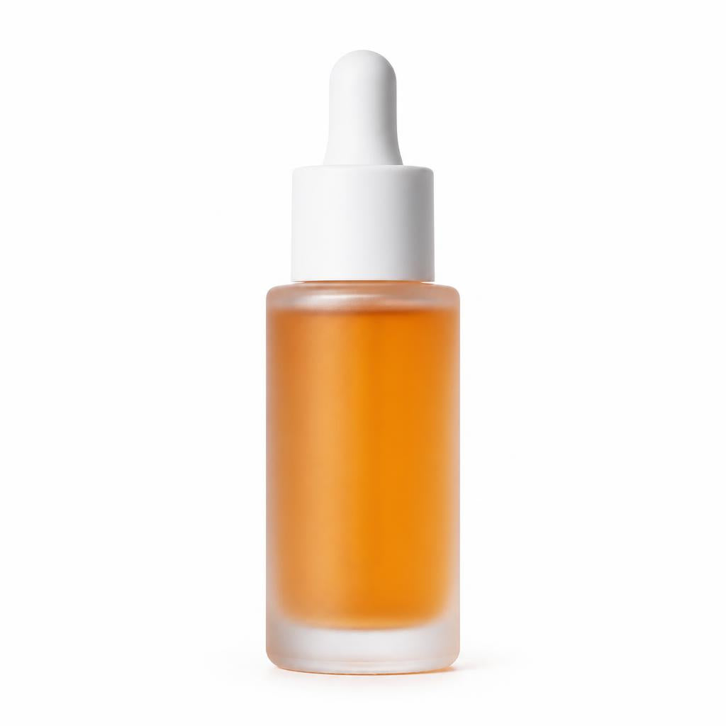 Frosted glass serum dropper bottle