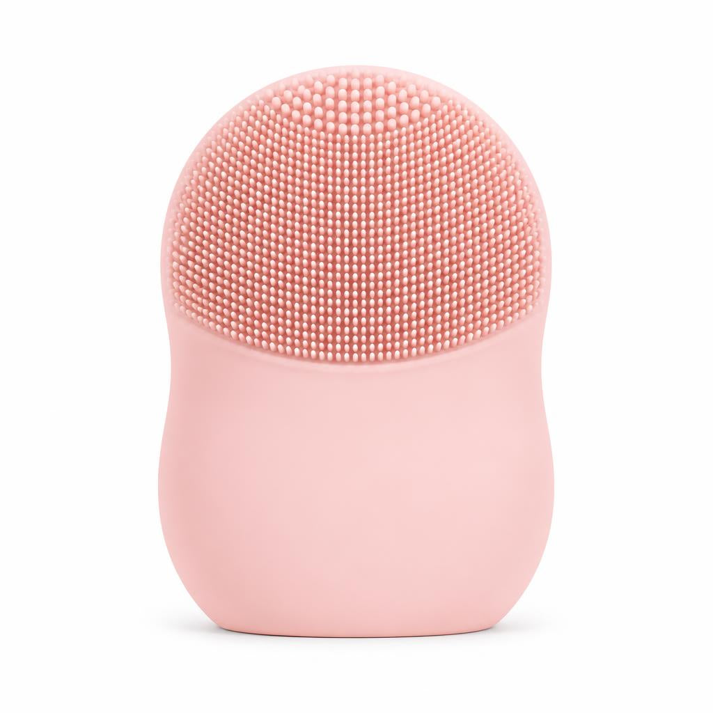 Blush silicone cleansing brush front view