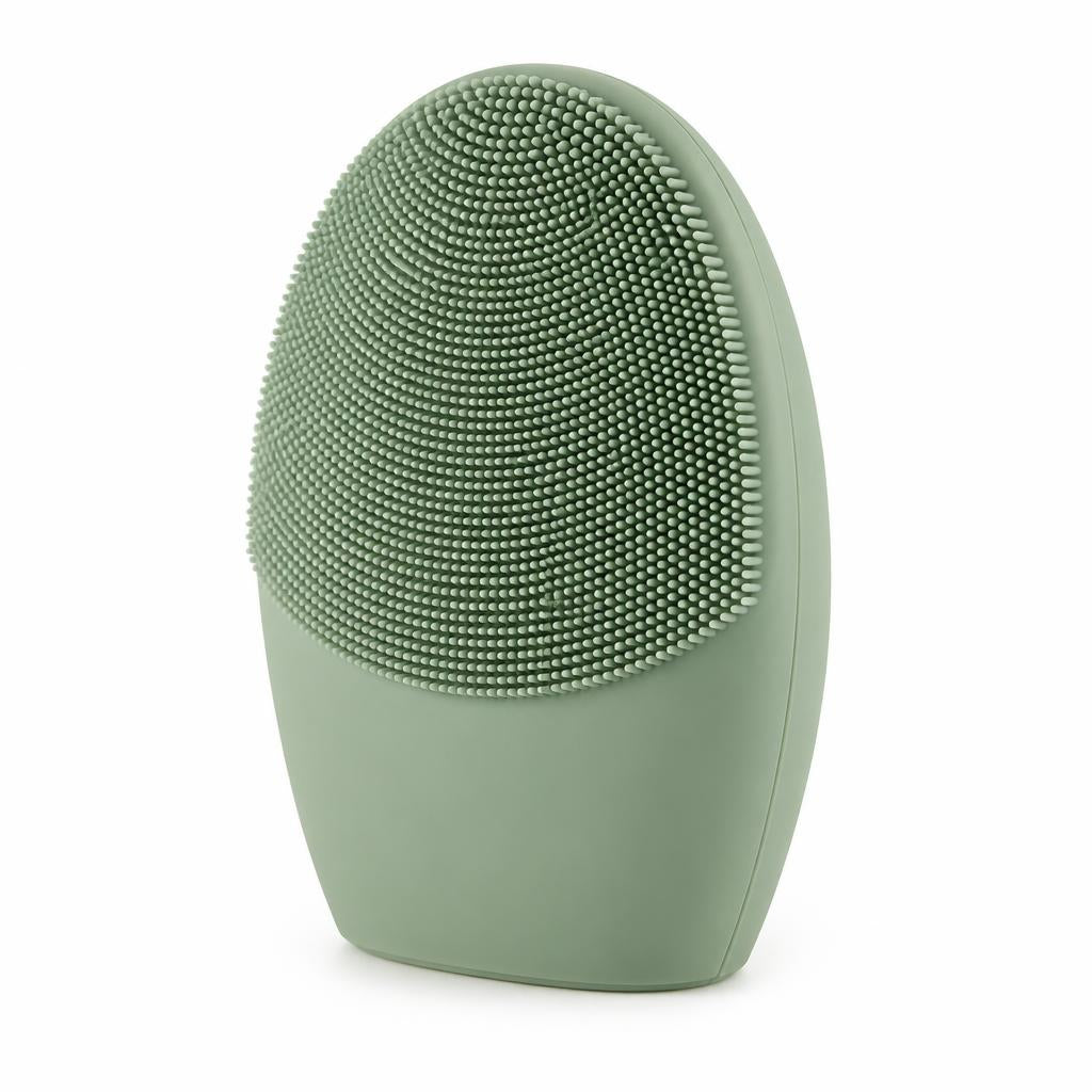 Sage silicone cleansing brush angled view